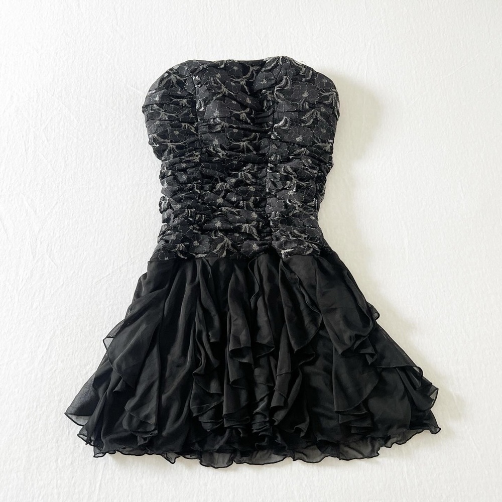 Sequin Hearts Black Strapless Dress